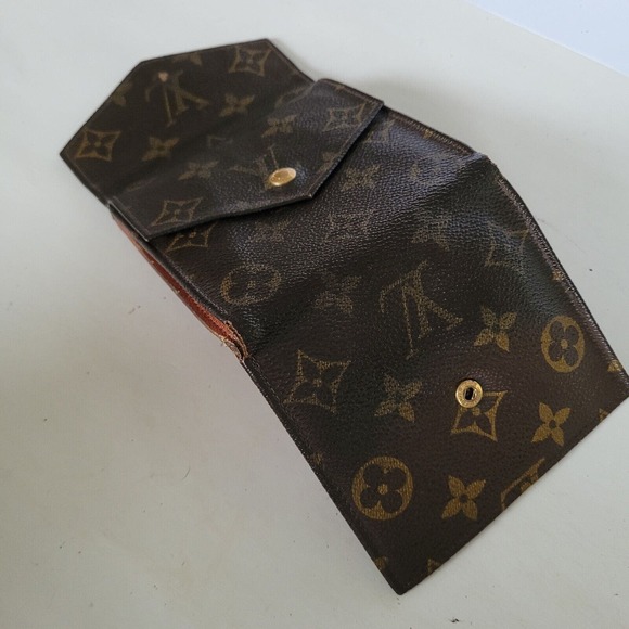 LOUIS VUITTON Retro Vintage Monogram Leather Wallet Brown Medium Trifold Elise - Picture 7 of 16